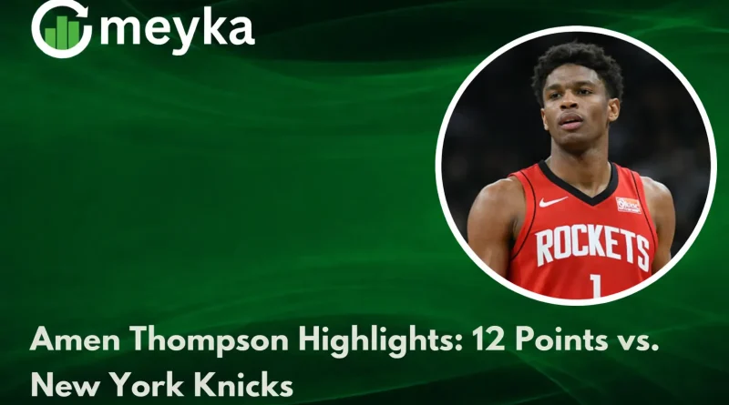 Amen Thompson Highlights: 12 Points vs. New York Knicks