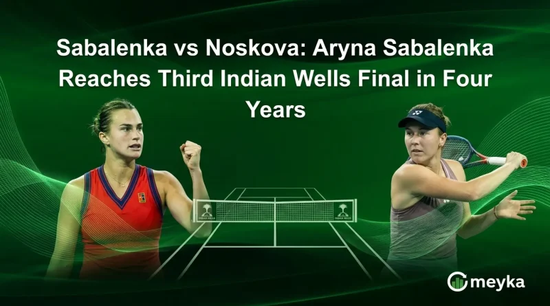 Sabalenka vs Noskova: Aryna Sabalenka Reaches Third Indian Wells Final in Four Years