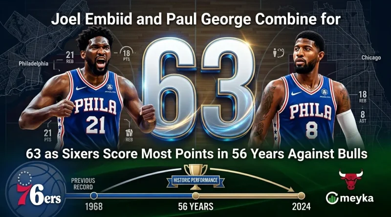 Joel Embiid and Paul George Combine for 63 as Sixers Score Most Points in 56 Years Against Bulls