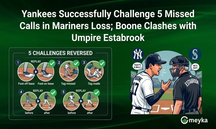Yankees Successfully Challenge 5 Missed Calls in Mariners Loss; Boone Clashes with Umpire Estabrook