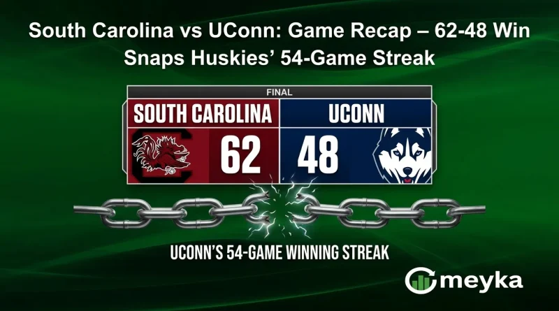 South Carolina vs UConn: Game Recap – 62-48 Win Snaps Huskies’ 54-Game Streak