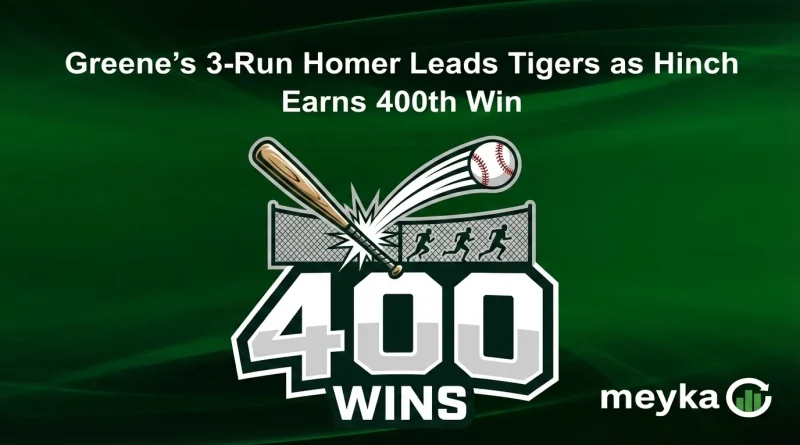 Greene’s 3-Run Homer Leads Tigers as Hinch Earns 400th Win
