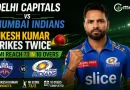 Delhi Capitals vs Mumbai Indians Mukesh Kumar Strikes Twice as MI Reach 73 in 10 Overs