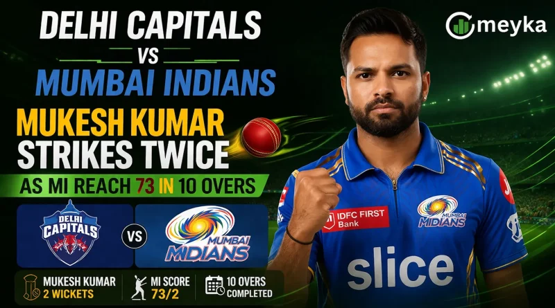 Delhi Capitals vs Mumbai Indians Mukesh Kumar Strikes Twice as MI Reach 73 in 10 Overs