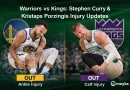 Warriors vs Kings: Stephen Curry & Kristaps Porzingis Injury Updates
