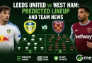 Leeds United vs West Ham Predicted Lineup and Team News