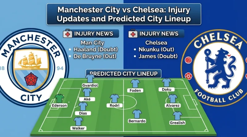 Manchester City vs Chelsea: Injury Updates and Predicted City Lineup