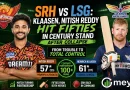 SRH vs LSG Klaasen, Nitish Reddy Hit Fifties in Century Stand After Collapse