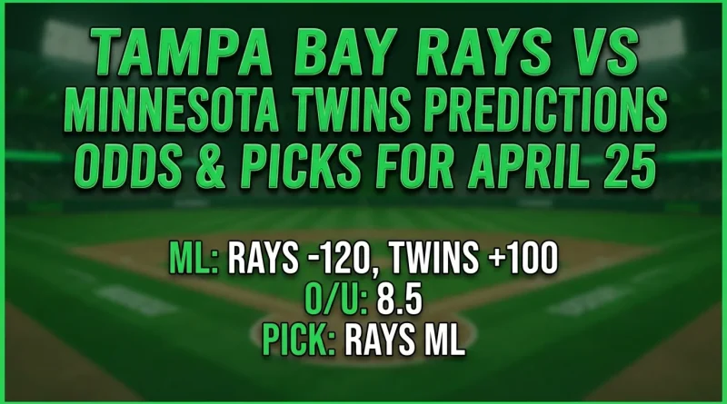 Tampa Bay Rays vs Minnesota Twins Predictions, Odds & Picks for April 25