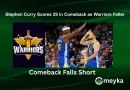 Stephen Curry Scores 29 in Comeback as Warriors Falter