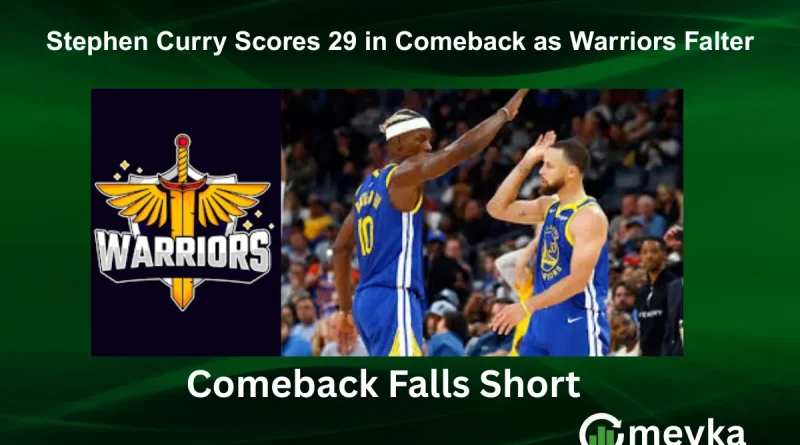 Stephen Curry Scores 29 in Comeback as Warriors Falter
