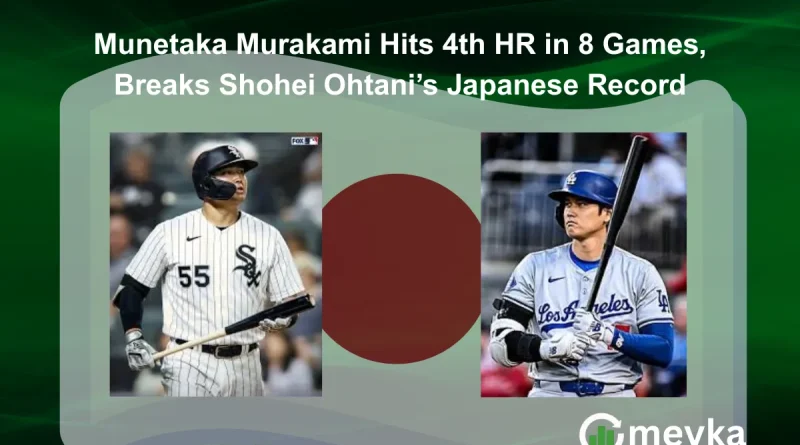 Munetaka Murakami Hits 4th HR in 8 Games, Breaks Shohei Ohtani’s Japanese Record