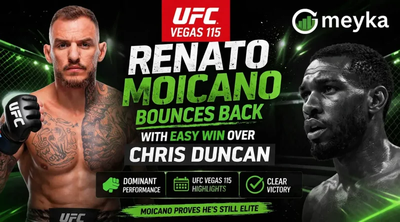 UFC Vegas 115 Renato Moicano Bounces Back with Easy Win Over Chris Duncan