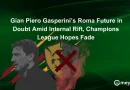 Gian Piero Gasperini’s Roma Future in Doubt Amid Internal Rift, Champions League Hopes Fade
