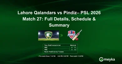 Lahore Qalandars vs Pindiz– PSL 2026 Match 27: Full Details, Schedule & Summary