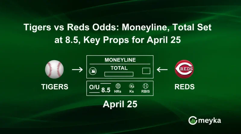 Tigers vs Reds Odds: Moneyline, Total Set at 8.5, Key Props for April 25
