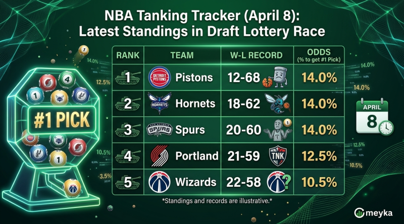 NBA Tanking Tracker (April 8): Latest Standings in Draft Lottery Race
