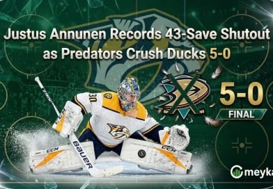 Justus Annunen Records 43-Save Shutout as Predators Crush Ducks 5-0