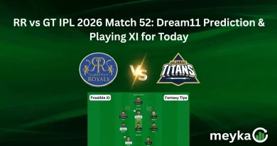 RR vs GT IPL 2026 Match 52: Dream11 Prediction & Playing XI for Today