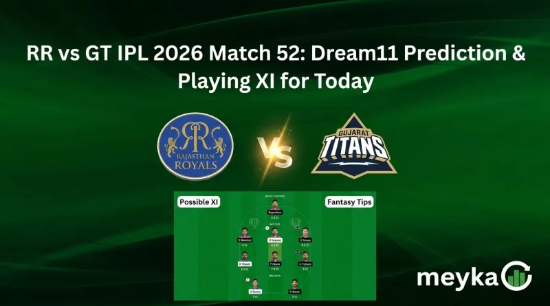 RR vs GT IPL 2026 Match 52: Dream11 Prediction & Playing XI for Today