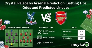Crystal Palace vs Arsenal Prediction: Betting Tips, Odds and Predicted Lineups