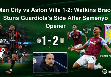 Man City vs Aston Villa 1-2: Watkins Brace Stuns Guardiola’s Side After Semenyo Opener