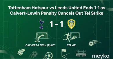 Tottenham Hotspur vs Leeds United Ends 1-1 as Calvert-Lewin Penalty Cancels Out Tel Strike