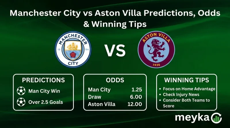 Manchester City vs Aston Villa Predictions, Odds & Winning Tips